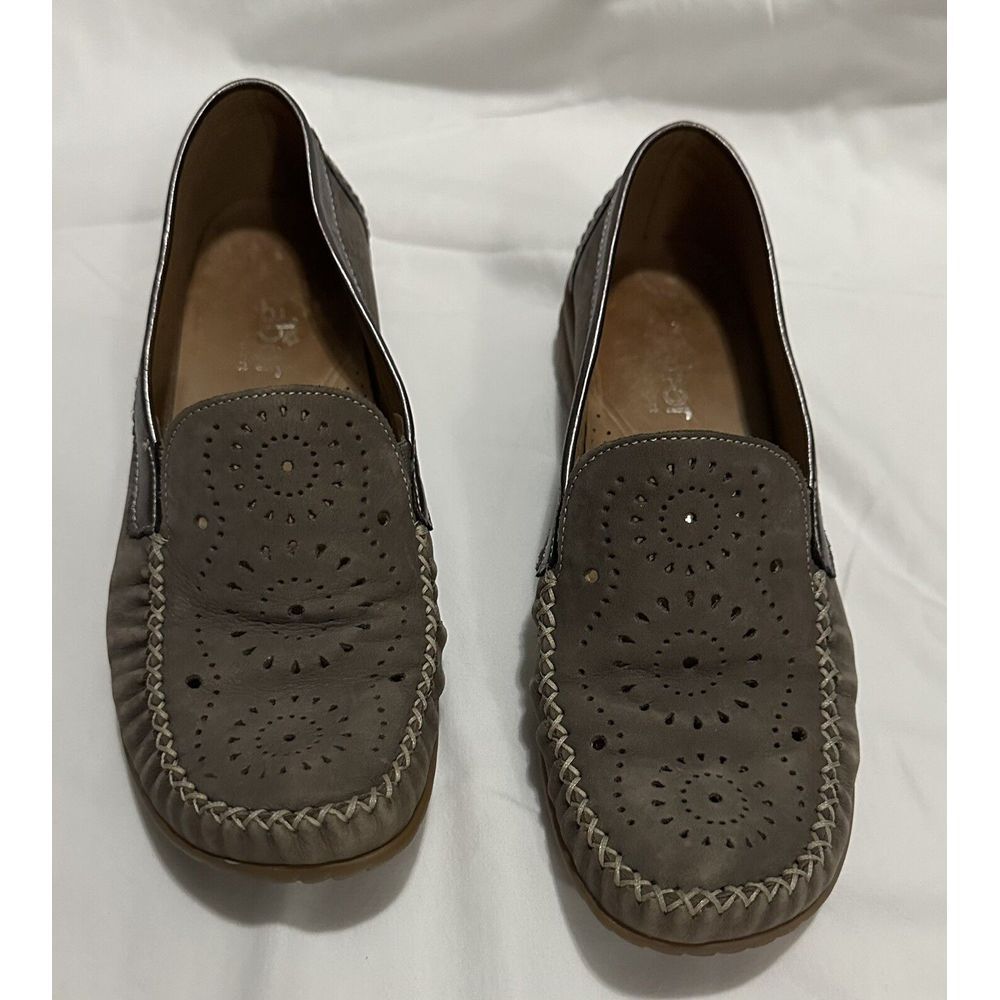 Gabor Loafers Womens Size US 7 Brown Leather‎ Flats Shoes Comfort